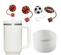 WBZOWRB 4 Piezas Accesorios Para Stanley Cup, Fundas De Paja Con Patrón Aplicables A Los Adornos De Paja De La Taza Stanley, Accesorios De Silicona De 10 Mm,Aplicables A Tapones De Salida