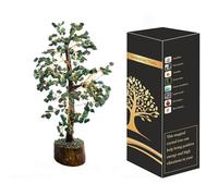 WC Arbre en Cristal de Jade Vert pour décorations d'intérieur à énergie Positive et arbre en Cristal de guérison Avec Joint en M et Fil doré | Arbre de Fortune | Décor de Cristal (300 Perles)