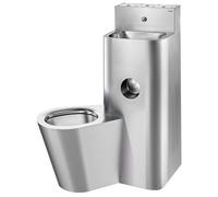 WC combinado Compact WW/KW Staand izquierda RVS 304 mat Gepol.