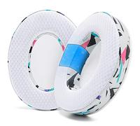 WC Freeze - Almohadillas de Gel de enfriamiento de Tela híbrida compatibles con HyperX Cloud, Steelseries Arctis, ATH M50X, Turtle Beach Stealth - Cómodas y Frescas por más Tiempo |90s White