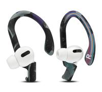 WC HookZ Pro: Ganchos Ajustables para la Oreja compatibles con AirPods Pro 1, 2 y 3 de Wicked Cushions | Núcleo maleable para un Ajuste Personalizado, Seguro y cómodo - Patente Pendiente | 90's Black