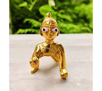 WC_Laddu Gopal Krishna - Estatua para Janmashtami - Dios hindú del amor y la alegría divina Kanha Krishna Idol, regalo religioso del bebé Krishna Murti, artículo de decoración del hogar