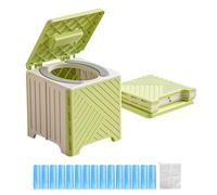 WC - Mobile Camping Commode, moderna pizarra plegable | asiento de baño al aire libre, un cuenco lavable, una unidad de higiene ligera, instalación compacta, bandeja plegable para tienda de campaña