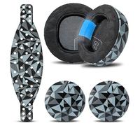 WC Mod Kit Maxwell 2 - Almohadillas, Diadema y Placas para Audeze Maxwell 2 | Por Wicked Cushions | Diadema silicona XL, placas magnéticas y almohadillas de gel | Para Maxwell 2 y 2ANC | Geo Grey
