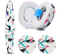 WC Mod Kit Nova Pro Wireless: Almohadillas de Gel refrigerante, Diadema de Silicona y Placas Laterales para Arctis Nova Pro Wireless, Nova Elite y Nova Pro Omni de Wicked Cushions | 90's White