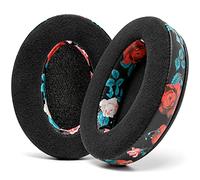 WC PadZ Velour - Almohadillas para Audio Technica, HyperX, Arctis y más | Por Wicked Cushions | Extragrueso | También para los modelos adicionales Logitech G Pro X y 50+ | Black Floral