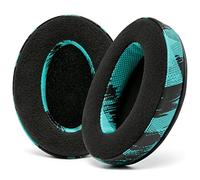WC PadZ Velour - Las Almohadillas Ultimate Velour de Wicked Cushions - Compatible con Audio Technica, HyperX, SteelSeries Arctis - Extra Gruesas - Apertura Grande - Espuma Blanda | Speed Racer Cyan
