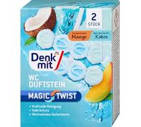 WC Pierre parfumée Magic Twist Mangue & Noix de coco, 2 pièces - Marque DM Allemagne - Compatible avec denkmit - WC Duftstein Magic Twist Mango & Kokos, 2 St