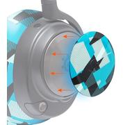 WC Side Plates for Arctis Nova Headsets, by Wicked Cushions | Compatible con Arctis Nova Pro Wireless/Pro Wired/Nova Elite/Nova 7 / 7X / 7P | Cyan Prism