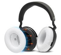 WC SweatZ Momentum 4 - Fundas de Almohadillas patentadas para Auriculares inalámbricos supraaurales Sennheiser Momentum 4 de Wicked Cushions | Resistentes al Sudor y fácilmente Lavables | White
