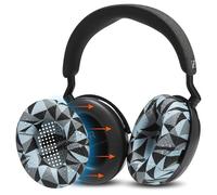WC SweatZ Momentum 4 y 5 - Fundas de Almohadillas patentadas para Auriculares inalámbricos Sennheiser Momentum 4 y 5 de Wicked Cushions | Resistente al Sudor y fácilmente Lavable | Geo Grey