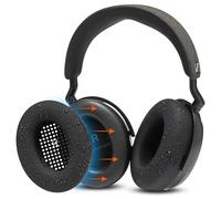 WC SweatZ Momentum 4 y 5 - Fundas de Almohadillas patentadas para Auriculares inalámbricos Sennheiser Momentum 4 y 5 de Wicked Cushions | Resistente al Sudor y fácilmente Lavable | Black