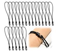 Wcawnlt 20 Piezas Cuerdas Elásticas Cortas con Ganchos 10 cm, Goma Tensora Resistente, Negro, para Sujetar Equipaje, Mochilas, Maleteros y Actividades al Aire Libre