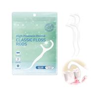 Wcawnlt 200 Uds Hilo Dental con Mango Blanco, Seda Dental Tipo Arcos con Alta Elasticidad, Palillos Interdentales para Niños y Adultos, Higiene Bucal Diaria, Uso en Casa, Viaje y Hoteles