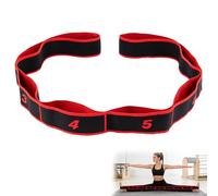 Wcawnlt - Banda elástica para musculación, 8 niveles de fuerza, correa de ejercicio extensible, banda de fitness, longitud 90 cm, banda de gimnasia altamente elástica (rojo)