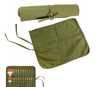 Wcawnlt - Bolsa de pinceles para artista (22 compartimentos, color verde del ejército, para dibujo, pintura y caligrafía)