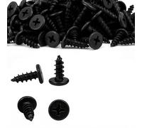 Wcawnlt M4 x 10mm 100 Pcs Cabeza Redonda Tornillos para Madera Acero carbono 304 Placado de Zinc, Auto-Taraudeuses, Negro con Entrenamiento, vis a Tôle Cabeza Placa, Pan Cruciformes Cola Punta
