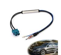 Wcawnlt Mejor recepción de radio sin ruido: adaptador doble Fakra a DIN con amplificador de señal para reequipamiento de radio de coche, alimentación fantasma de 12 V compatible con Volkswagen, Audi