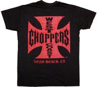 WCC West Coast Choppers Camiseta Iron Cruz Logo Rojo negro L