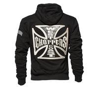 WCC West Coast Choppers Sudadera con capucha Cross Panel Zip Negro S