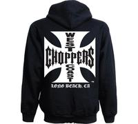 WCC West Coast Choppers Sudadera con capucha Iron Cross Light Cotton Cremallera Negro