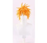 WCCNKK Bleach Kurosaki Ichigo Peluca, Pelo Corto Naranja Cosplay Peluca De Fiesta De Halloween Disfraces De Juegos De rol, Regalo De Fanático del Anime