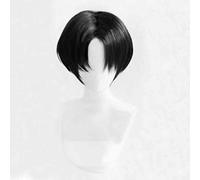 WCCNKK Peluca Cosplay Anime, Peluca Killing Stalking Yoon Bum Yoonbum, Pelo Corto Negro Con Raya Media Cosplay, Con Red De Peluca Gratis,Halloween Hair, Para Cosplay De Fiesta Diari