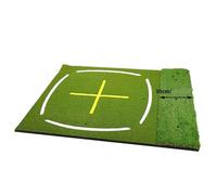 WCDFTASL Estera Multifuncional de Entrenamiento de Swing de Golf, césped Combinado Largo y Corto con Marca de línea Cruzada for práctica en Interiores y Exteriores