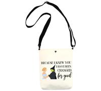WCGXKO Bolsa de maquillaje musical para mejor amigo porque te conocí y he sido cambiado para un buen amigo, Changed For Good XK, Lona