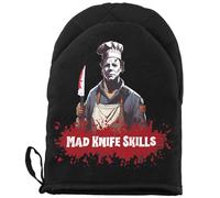 WCGXKO Guante de horno de terror para hornear, guante corto para horno, mercancía de película de terror para fanáticos (MAD KN G UK)