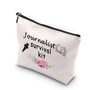 WCGXKO - Kit de supervivencia para periodistas con cremallera, bolsa de maquillaje, bolsa de corte, reportero, regalo de periodismo