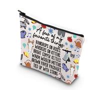 WCGXKO Music Inspired Broadways Musical Gift Sound Music Name List Make Up Zipper Bag for Theratry Musical Fans, Un par de whi, Cremallera