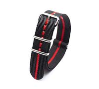 WchsTUmpxN Correa universal, 18 mm/20 mm/22 mm/24 mm Correa de reloj de nailon transpirable Correa de reloj militar NATO Reemplazo Accesorios de reloj usables (Color : 2black 1red 4, Size : 24mm)