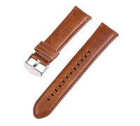 WchsTUmpxN Correa universal, 18 mm/20 mm/22 mm/24 mm Crazy Horse Cuero genuino Hombres Elegante Correa de reloj clásica Reemplazo de pulsera con barra de liberación rápida(Light Brown,18mm)