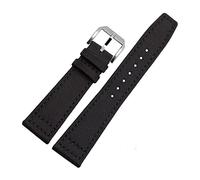 WchsTUmpxN Correa universal, 20/21/22 mm, correa de reloj de lona de nailon deportiva militar for hombre, pulsera de reloj con cierre de pasador pulido(Black silvery Clasp,22mm)