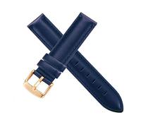 WchsTUmpxN Correa universal, 24/23/22/20/19/18/17/16/15/14/13/12 mm Correa de reloj de cuero for hombre con cierre de acero inoxidable Correa de reloj clásica cómoda y transpirable(Gold Blue,23mm)