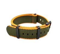 WchsTUmpxN Correa universal, bandas NATO de nailon de 20 mm/22 mm, correa de reloj suave, correa de reloj deportiva impermeable de una sola pieza (Color : Orange Green (Black), Size : 22mm)