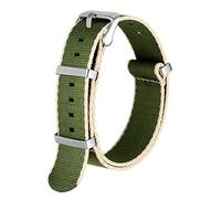 WchsTUmpxN Correa universal, correa de reloj ligera y transpirable de 20 mm/22 mm Correa de reloj NATO de nailon naranja/gris/azul/rojo Pulsera de reloj antideslizante ajustable(Green,22mm)