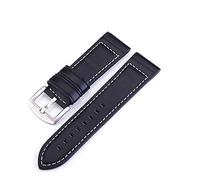 WchsTUmpxN Correa universal, correas de cuero de 18, 20, 22 y 24 mm, correa de reloj suave, pulsera de reloj negra/marrón/azul/marrón claro + herramienta(Black,18mm)