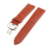 WchsTUmpxN Correa universal, correas de reloj de cuero 12 mm 24 mm Reloj universal Hebilla de mariposa Banda de acero Hebilla de mariposa Correa de reloj Reemplazo Marrón claro, 18 mm