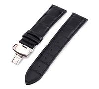 WchsTUmpxN Correa universal, correas de reloj de cuero 12 mm 24 mm Reloj universal Hebilla de mariposa Banda de acero Hebilla de mariposa Correa de reloj Reemplazo Negro, 19 mm