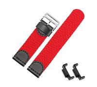 WchsTUmpxN Correa universal, reloj analógico electrónico de 20 mm, lona tejida, correa de nailon, accesorios de repuesto, absorbe el sudor, suave y cómoda pulsera for reloj(Red a)