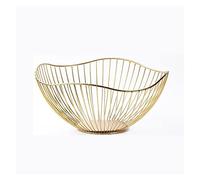 WchsTUmpxN Fruteros de encimera, Cesta/Bol for frutas, recipiente, bol, almacenamiento creativo for aperitivos, pan, escurridor, bandeja de exhibición for encimera de cocina (Color: dorado)