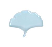 WchsTUmpxN Fruteros de encimera, Frutero/Bol con forma de hoja de ginkgo, plato de cerámica for aperitivos, ideal for la encimera de la cocina (Color: Azul claro)