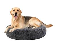 Wclavion Cama Ortopédica para Perros Grande Redonda, Colchón de Espuma con Memoria Lavable para Perros Grandes, Impermeable Antideslizante para Labrador, Pastor y Gatos en Forma de Donut(80cm)