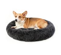 Wclavion Cama Ortopédica para Perros Grande Redonda, Colchón de Espuma con Memoria Lavable para Perros Grandes, Impermeable Antideslizante para Labrador, Pastor y Gatos en Forma de Donut(60cm)