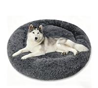 Wclavion Cama Ortopédica para Perros Grande Redonda, Colchón de Espuma con Memoria Lavable para Perros Grandes, Impermeable Antideslizante para Labrador, Pastor y Gatos en Forma de Donut(90cm)
