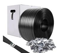 WCM Strapping Flejes para Embalaje, flejes de Polipropileno, fleje para Cajas (Rollo de Polipropileno PP de 12 mm x 1200 m) - Fleje de plástico Certificado con Resistencia a la Rotura de 140 kg