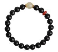 WCOCOW Feng Shui - Pulsera de obsidiana negra de 8 mm, pulsera de piedras preciosas naturales para mujeres y hombres, talismán chakra, pulsera de cuarzo de cristal Reiki, amuleto de buena suerte