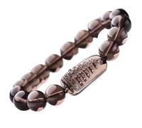 WCOCOW Pulsera de Feng Shui de obsidiana natural, pulsera de Wen Chang, pagada, amuleto de buena suerte, pulsera de cuerda roja, pulsera budista hecha a mano, pulsera de cristal de cuarzo chakra, para